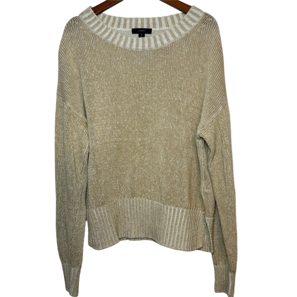 J.Crew Beige Cotton-Linen Blend Sweater Size S - Picture 3 of 6